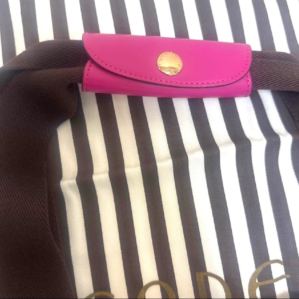 Henri Bendel Striped Canvas Tote Bag with Hot Pink Interior - Picture 3 of 7